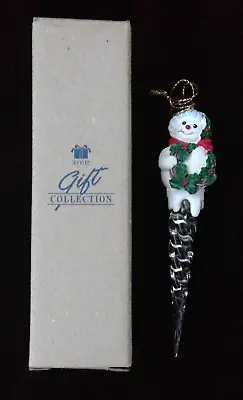 AVON GIFT COLLECTIONS Vintage Icicle Fun Christmas Ornament Snowman Wreath • $6.98