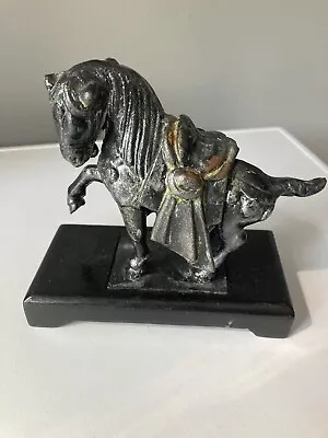 Vintage Chinese Iron Horse Isaddled Tang Dynasty Horse Sculpture • £30