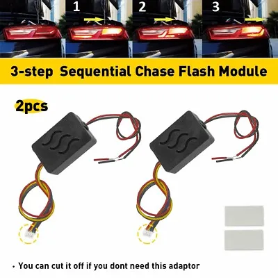 2Pcs 3-Step Sequential Flow Semi Dynamic Chase Flash Tail Light Module Boxes USA • $14.99