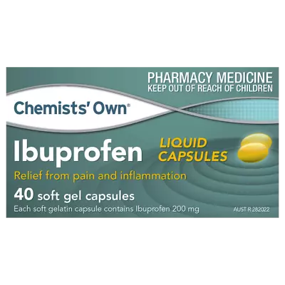 Chemists' Own Ibuprofen 40 Liquid Capsules Relief From Pain And Inflammation • $15.09