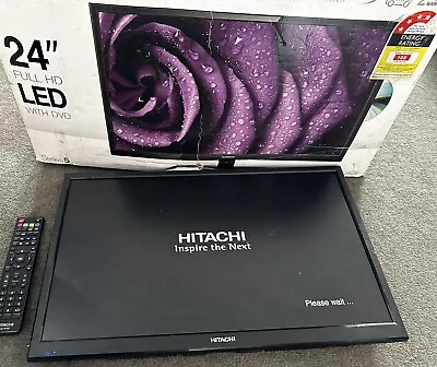 HITACHI 24” Inch Full HD Led With DVD🚨SCREEN FROZE 🚨 • $69.99