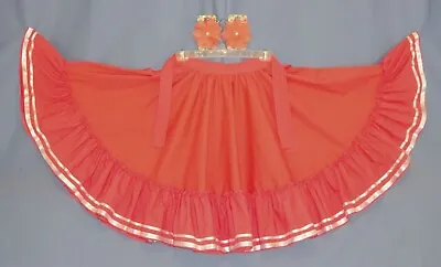 Mexican-Square Dance Skirt-Women's Sm-Med-XL-Hair Flower Clips-Cinco De Mayo LOT • $29.99