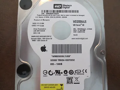 WD WD3200AAJS-41VWA0 DCM:HANCHTJCA Apple 655-1380B 320gb Sata 3.5  Hard Drive • £29.82