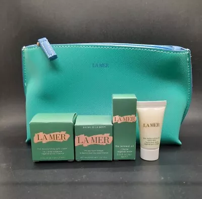 LA Mer 5pc Set: Soft Cream Renewal Oil Eye Balm Oil Exfoliator + Bag • $55.99