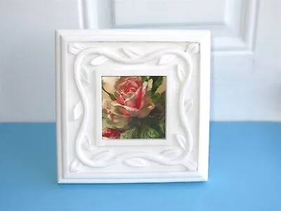  Vintage Square Carved Wood Picture Frame With Print • $14.97