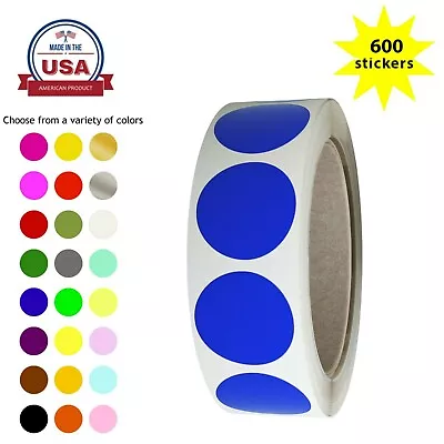 Round Stickers 1 Inch Color Coded Decorative Circle 25mm Dot Labels 600 Pack • $6.99