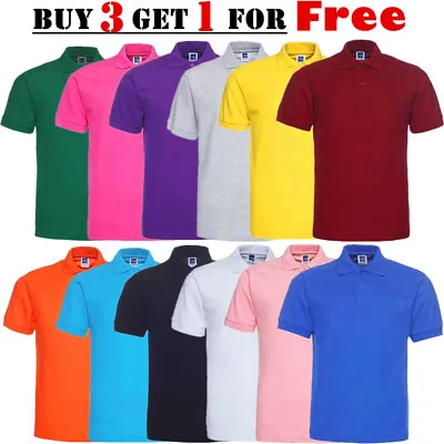Men Polo Shirt Plain Golf Sports Cotton Tee Jersey Casual Short Sleeve Quick Dry • $10.99