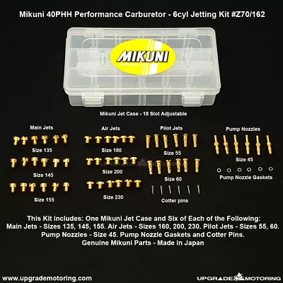 Mikuni 40PHH Perf Carb-6cyl Jetting Kit #Z70/162 54Jets+w/Case.240Z S30 Solex   • $286.37