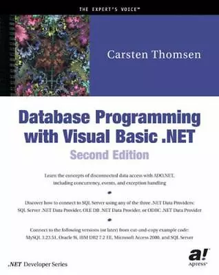 Database Programming With Visual Basic .Net By Thomsen Carsten • $4.85