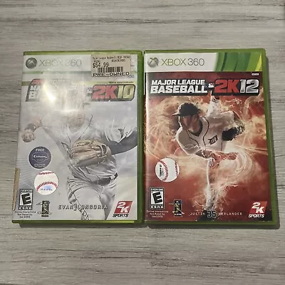 XBOX 360 Major League Baseball 2k10 2k12  Bundle Lot Of 2 MLB TESTED Complete • $8.99