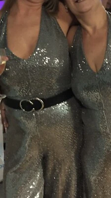 £4.99 • Buy Silver Halter Neck Jumpsuit From Miss Selfridge 10