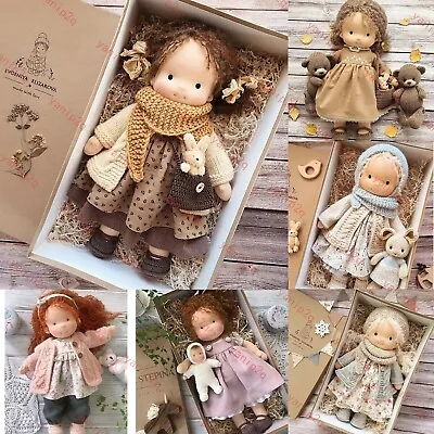 Handmade Waldorf Doll 11 Inch Knitted Plush Stuffed Toy Xmas Birthday Gift BOX • £8.39