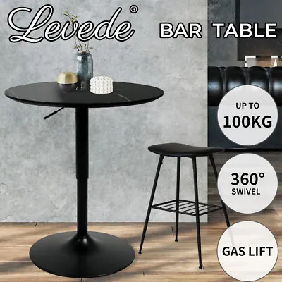 $79.99 • Buy Levede Bar Table Swivel Gas Lift Counter Dining Furniture Cafe Outdoor Black