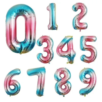 £1.99 • Buy 40  GIANT Foil Number Self Inflating BALLOONS Birthday Age Party Wedding Baloon 