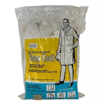 Vintage SEARS ROEBUCK Shop Coat White Scientist Doctor Nurse Lab Coat • $40.40