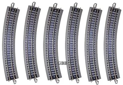 6 Pcs N Scale 11.25  Radius Nickel Silver Curved E-Z Track Bachmann New 44801 • $14.97