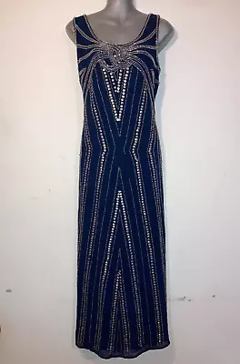 £29.99 • Buy Joanna Hope Navy 20's Style Gatsby Flapper Charleston Beaded Sequin Dress Uk 14