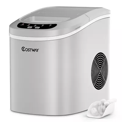 Costway Compact Electric Ice Maker Machine Portable Mini Cube 26lbs/Day Silver • $119.95