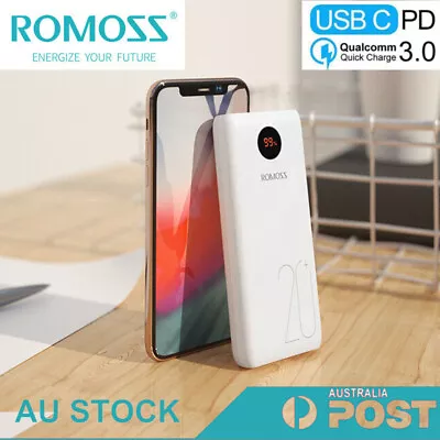 $34.19 • Buy ROMOSS 20000mAh PD QC3.0 Portable Power Bank 3A Fast Charge For IPhone Samsung