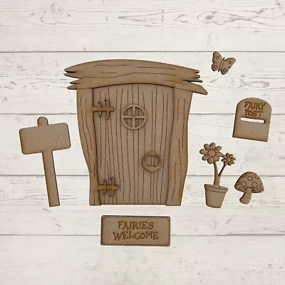 £4.95 • Buy MDF Wooden Fairy Door Elf PIXIE  DIY Craft Blank Ready To Decorate Fairy Kit WH