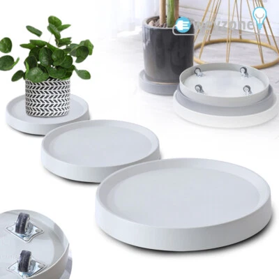 £4.89 • Buy Plastic Plant Pot Caddy Wheels Stopper Round Wheeled Planter Trolley Mover Stand