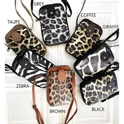 £9.55 • Buy Ladies Girls Small Phone Pouch Crossbody Bag Animal Print Light Weight New