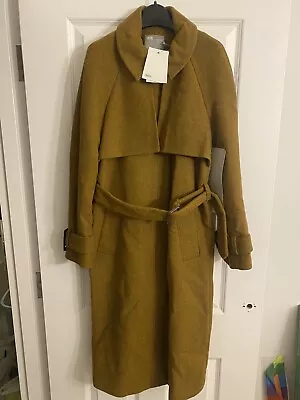 Womens ASOS Mustard Warm Trench Coat Size 10 BNWT • £40