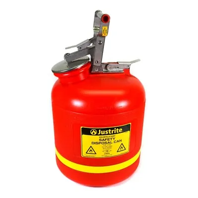 Justrite 14755 5 Gallon Safety Can For Liquid Disposal Polyethylene Red • $145