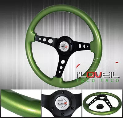 13.5  Light Weight Green Wood Steering Wheel Button Tuners Style • $63.99