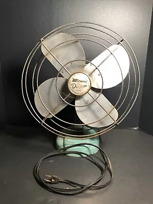 Vintage Oscillating Fan Wizard Deluxe 6JC2004 Western Auto Supply WORKS 12  • $49.99