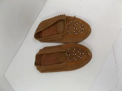Beaded Leather Moccasins Commercial Woman Child Size #12794 • £19.45
