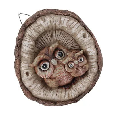  Owl Statue Tree Hanging Pendant Outdoor Garden Tree Owl Figurine Decoration • £12.59