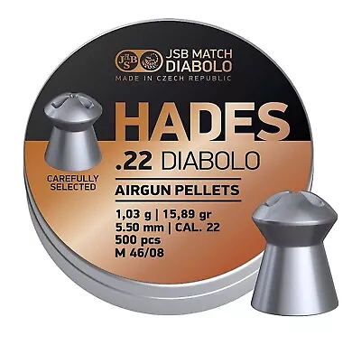 JSB Hades .22 / 5.5mm Hollow Air Gun Air Rifle Pellets. Tins Of 500 1.030 Grams • £21.90