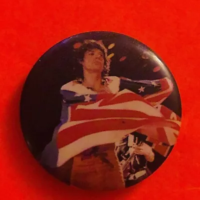 THE ROLLING STONES Band Pin Vintage 80s Mick Jagger Pinback Button Badge VTG • $5.39