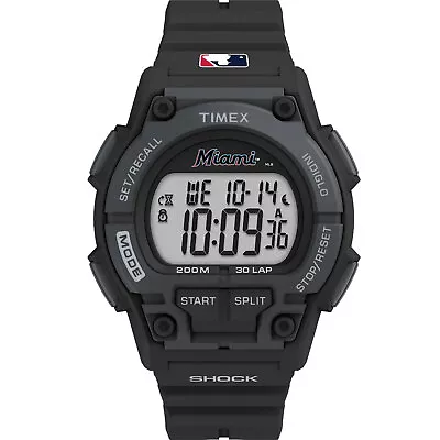 Timex Men's 42mm Takeover Marlins Black Digital Watch Timepiece Active Sports • $75.08