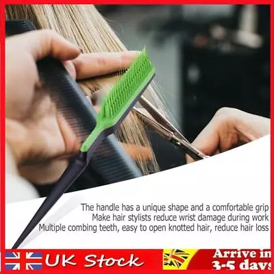 Hair Pointed Tail Comb Salon Hairdressing Teasing Curly Hair Brush (Green) • £4.99