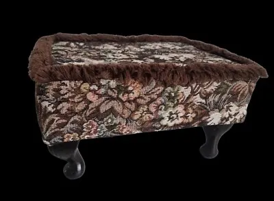 Vintage Small Foot Stool Footrest With Queen Anne Style Legs & Floral Design • £49.99