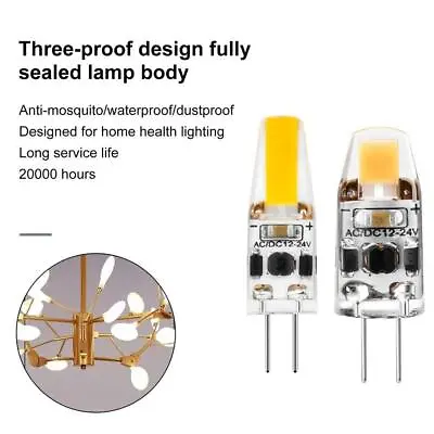 Dimmable G4 LED CoB Bulbs With Pin Socket For ACDC12V24V 6T2E • £3.04