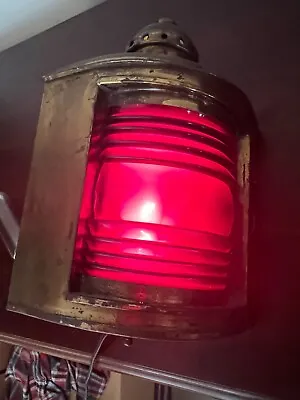 Nautical GREEN Lantern & RED Lantern By UNIVERSAL METAL SPINNING STAMPING CO. NY • $125