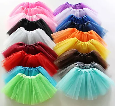 3 Layers Fashion Tutu Skirt Kids Girls Fancy Dress Skirts Dance Party Dancewear • £2.29