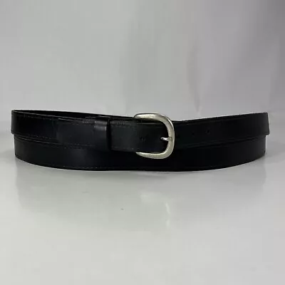 Guy's Big & Tall Black Genuine Top Grain Leather Work Belt - Men's Size 70 • $14.40