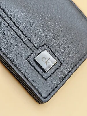 Black Calvin Klein Wallet Card Holder  Leather CK Logo  • £14