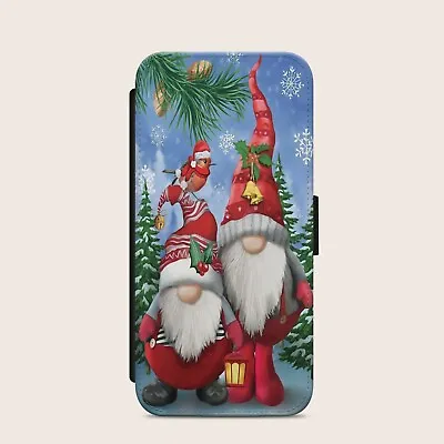 £10.99 • Buy Gnome Gonk Christmas Gift Snow Flip Wallet Phone Case For Iphone Samsung Huawei