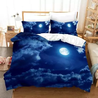 Celestial Body Bedding Set 2Pcs 3Pcs Quilt Duvet Cover Single Double King Size • £30.47