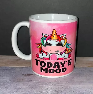 Unicorn Todays Mood Funny Angry Coffee Mug Birthday Gift • $22.99