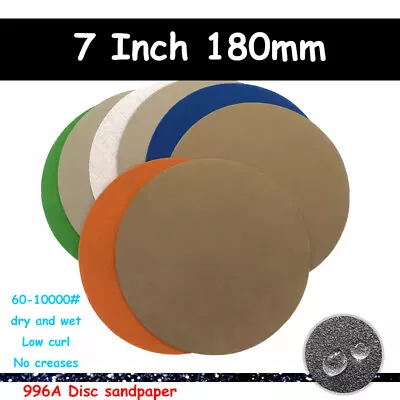 7'' 180mm Flocking Wet Water Sanding Disc Hook And Loop Sandpaper Pads 60~10000# • $2.47