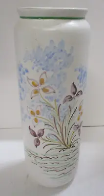 Vintage Hand Painted Talavera Floral Pottery Vase 11.5  Tall • $24.99