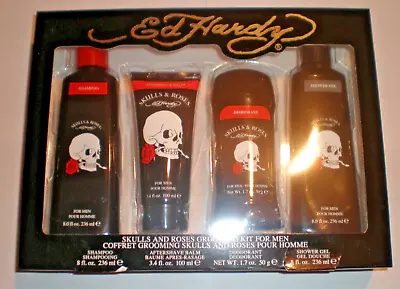 Ed Hardey Skulls And Roses Grooming Kit For Men 4 Piece Gift Set In Box • $21.80