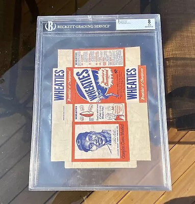 $28 • Buy 1951 Wheaties #1 Bob Feller Full Box Unfolded BGS 8 NM-MT
