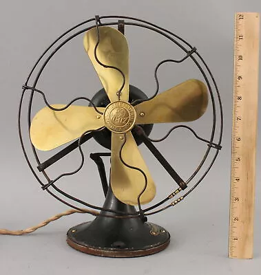 Small Antique General Electric GE Whiz 4 Brass Blade Table Desk Fan NR • $142.50